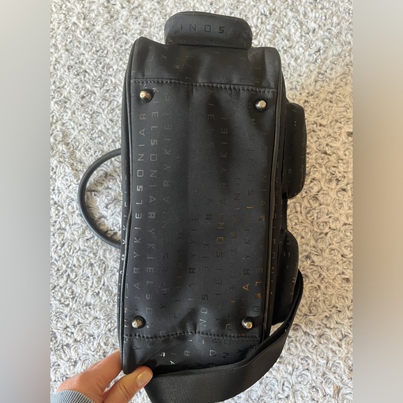 SONIA RYKIEL Signature Monogram Bag Satchel Logo Leather Hand Purse Crossbody xo - Picture 10 of 17